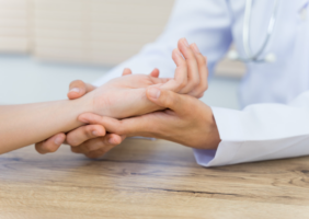 Hand therapy being performed by an occupational therapist