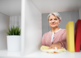 Elderly Woman cleaning