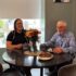 Amy and her father in law enjoying a cup of tea together this father's day