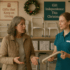 Customer talking to shop assistant in a mobility store at Chrismtas
